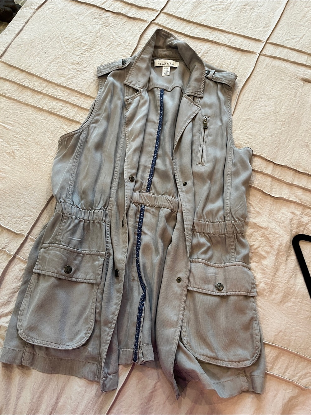 Kenneth Cole Reaction Women's Gray Utility Vest with Front Pockets
